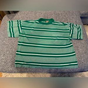 Vintage HERMES cropped oversized striped pique Shirt L